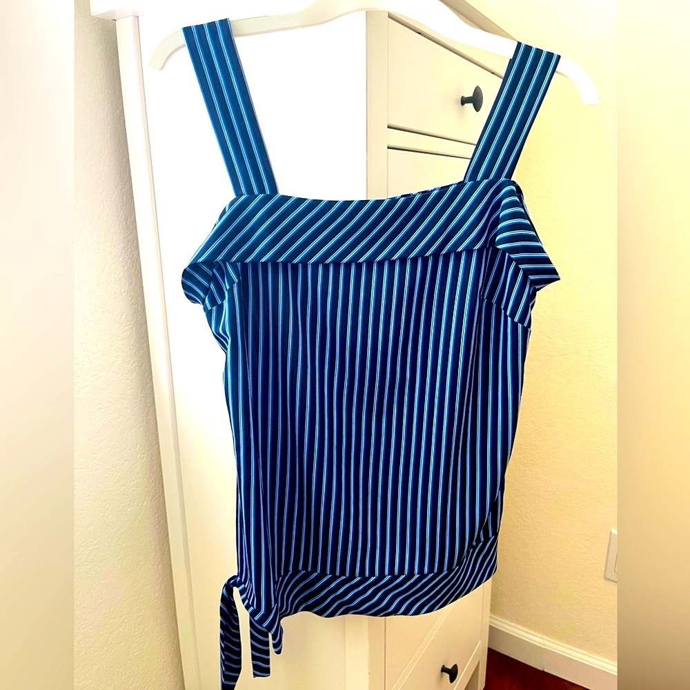 Banana Republic striped asymmetrical top with tie detail, XS, like new!